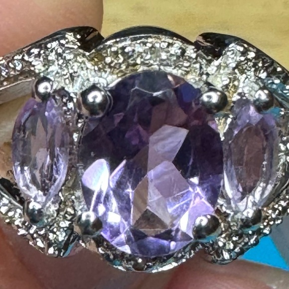 Sterling Silver, Amethyst, and Topaz Ring. Size 7. NWT. - Picture 2 of 7